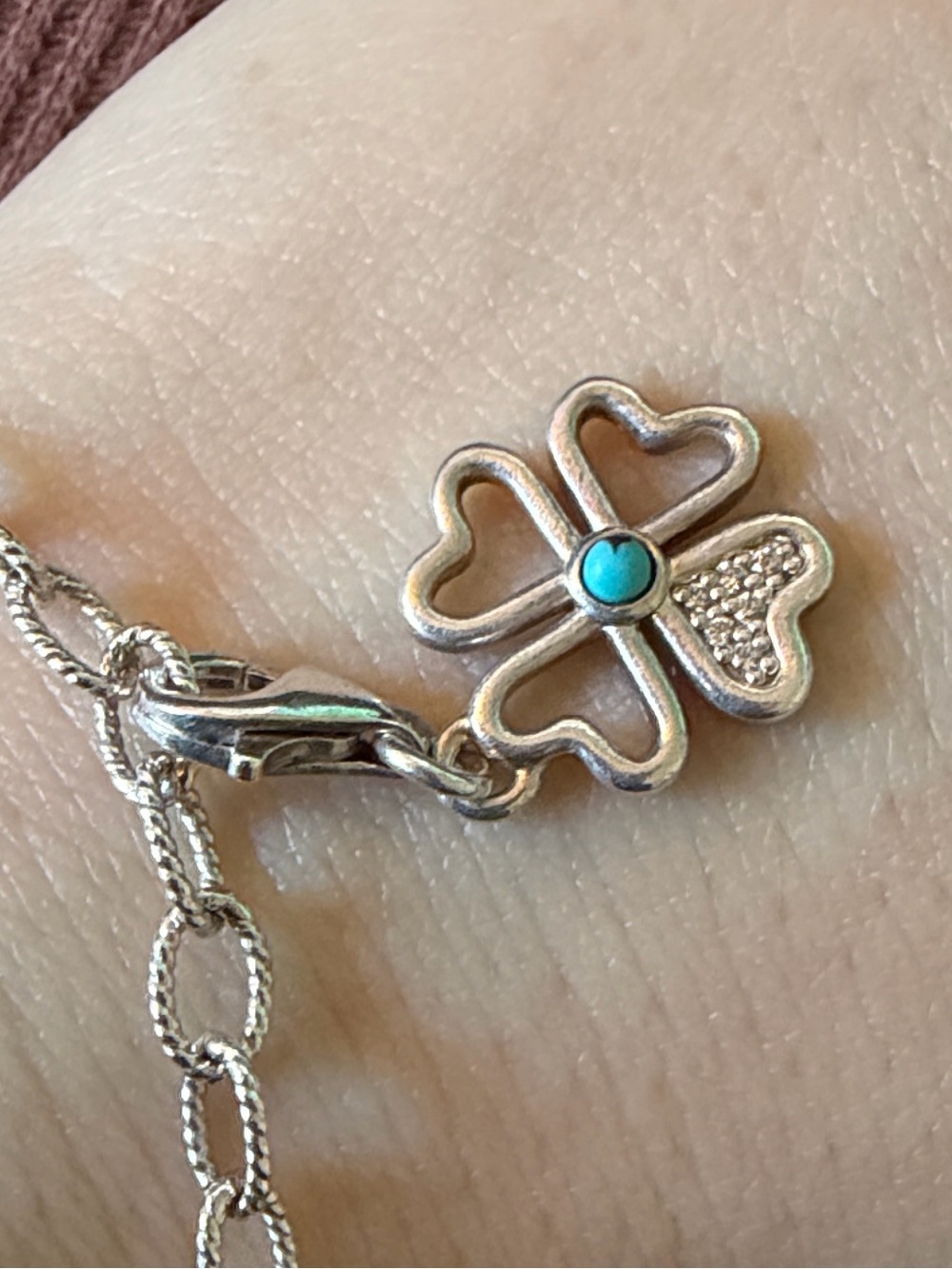 Thomas Sabo Four Leaf Clover Turquoise Silver Charm